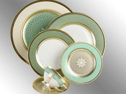 41 pieces gold plated tea set 
